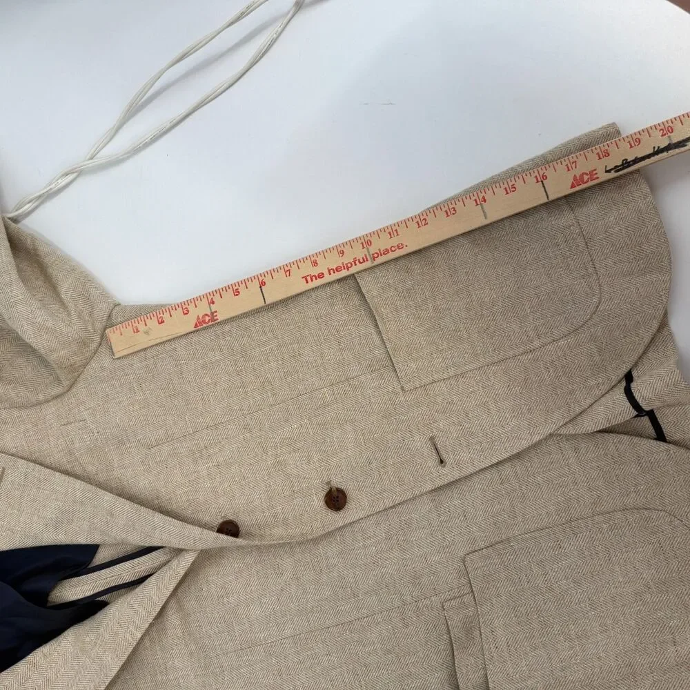 Spier & MacKay Wool Linen Blend Wheat Sportcoat 3 Button Patch Pocket Size 36